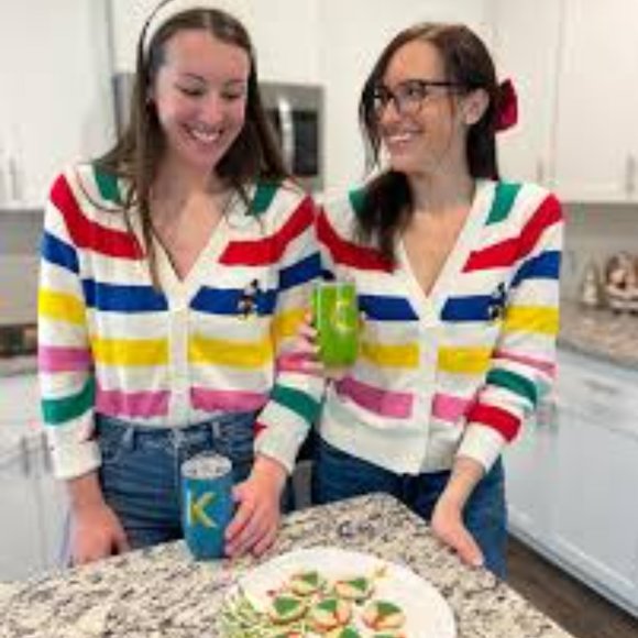 Disney 100 Striped Mickey Mouse Cardigan Sweater NWT Retro Re-Imagined Unisex - Picture 4 of 4